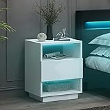 Schlichter Nachttisch Nachtschrank mit Einer Schublade passend zu jedem Bett & Schlafzimmer 1er - 40 x 50 x 33.6 cm (B/H/T)