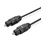 ecabo 5m Toslink-Kabel 4,0mm – Optisches Digital Audio Kabel – Toslink Stecker – schwarz – vergoldete Kontakte – LWL-Kabel – Lichtwellenleiter – für Fernseher, PC, Receiver und mehr