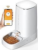 ROJECO Futterautomat für Katze Hund WiFi 4L-Automatisierte Waschbar Futterspender Katzenfutter mit Timer & Edelstahlschüssel, 1-10 Mahlzeiten pro Tag für kleine/mittlere Haustiere
