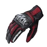 GvvcH Motorrad Handschuhe Moto Rally Handschuhe für BMW Motocross Motorrad Offroad Moto Racing Handschuhe,Red,M