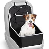 BESTPAWS Hunde Autositz für kleine & mittlere Hunde - Autositz Hund für Rückbank & Beifahrersitz - Hundebox faltbar - Leichte Anbringung - Tasche - Verstärkte Seitenwände - Leinenring - Sitzanker