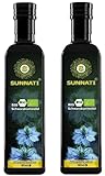 Sunnati® Bio Schwarzkümmelöl Gefiltert, kaltgepresst 100% rein 500ml (2x250ml)