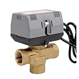 MSEURO 1/2'3/4'1' motorisiertes Zweiwegeventil Dreiwegeventil Messing VC6013 Elektroventil for Ventilatorkonvektoren AC220V Lucky (Color : Three-Way, Size : 3/4 inch)