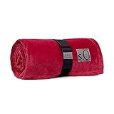 s.Oliver Kuschelsoft Decke 150x200 cm - flauschig, warm & waschbar, Kuscheldecke rot U