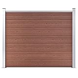 Iiaky Zaunelement WPC 180x146 cm Braun Zaunfelder Holz Zaunelemente Kunststoff Wp