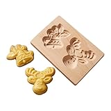 Keksformen Holz Keksausstecher-Prägeform 3D-Geschnitzte Hölzerne Keksform Weihnachten DIY Backformen Ausstechformen Keksstempel Küche Backwerkzeug Backstempel für Weihnachten Erntedankfest (E)