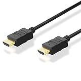 BestPlug 2 Meter Universal HDMI Kabel mit Ethernet, HDMI Stecker auf HDMI Stecker vergoldet, High Speed, geeignet für 3D HD FullHD UHD 4K, Schwarz