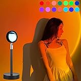 Sunset Lamp,Sonnenuntergang Lampe Projektion,16 Farben wechselnde Projektor LED Stehlampe, Neu Aufgerüstet 360°Drehung LED Projektor für Fotografie/Party/Heimdekoration/Wohnzimmer Dekoration