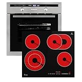 Autarkes Herdset: 60cm Einbaubackofen EB8013ED + 59cm Kochfeld CH5901RL | Drehspieß | Kerntemperaturfühler | Grill | Heißluft | Teleskopauszüge | Automatik-Timer | SET8013CH59RL