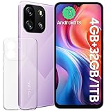 OSCAL Flat 1C Smartphone ohne Vertrag Android 13 Smartphone 6.52 Zoll HD+ Display, 4GB + 32GB / 1TB TF Simlockfreie Handys, 4G Dual SIM Handy Günstig, 8MP Kamera, Gesichtserkennung, 4700mAh, V