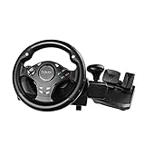Gaming Lenkrad, 270° Lenkrad PC mit Zweimotoriges Force Feedback, Driving Force Lenkrad mit Pedalen, für PC, XBOX ONE, XBOX Series, PS4, PS3, Android