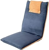 bonVIVO Bodenstuhl mit Rückenlehne Easy II - Sitzkissen & Outdoor Relaxsessel für Meditation, Yoga, Camping oder als Gaming Stuhl für Teenager Entspannung - Blau