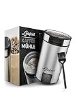﻿Liebfeld Kaffeemühle Elektrisch aus Edelstahl - Coffee Grinder für Kaffee, Gewürze, Nüsse - Elektrische Kaffeemühle für bis zu 10 Tassen - Mahlgrad variabel - Espressomühle - Gewürzmü