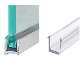 Aluminium U-Profil Dusche 100cm Edelstahl gebürstet I Wandanschlussprofil für 8mm Glas Duschabtrennung I Wandprofil Walk-In-Dusche I Duschprofil I Klemmprofil Wandhalterung
