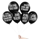 Pechkeks Anti-Party-Ballons, schwarze Luftballons mit schrägen Sprüchen, Bis zum bitteren Ende-Set, schwarz