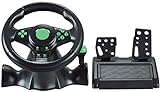 QDY Car Racing Game Lenkrad Gamepad 180 Grad für XBOX-360 / Für PS3 / PS4 / PC Dual-Motor Feedback Force Simulation Fahrauto