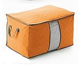 Yosoo 1 Stücke Holzkohle Große dauerhafte faltbare Kleidung Steppkissen-Decke Lagerung Reißverschluss Tasche Fall Container Organisatoren Containerbox (orange)