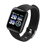 Newin Star Smart Watch Bluetooth Smart Armband 116Plus Phone Fitness Watch Waterfof Blutdruck Test für Männer Frauen schwarz, Bluetooth Uhr