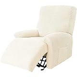 YSLLIOM Sesselbezug, Sessel-Überwürfe Sesselschoner Weich, Antirutsch Husse für Relaxsessel Komplett, Elastisch Bezug für Fernsehsessel (Beige)