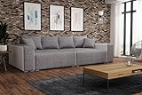 FEDVE Rio Couch Big Sofa mit Schlaffunktion | 300x140 cm | Modernes, ausziehbares Sofa im LOFT-Stil | Praktische Bettkästen| Perfekt für Wohnzimmer und Schlafzimmer