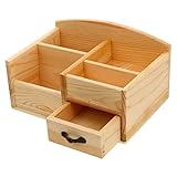 Zerodeko 1 Stk multifunktionale Aufbewahrungsbox Holzhalter Holzstift-Organizer Schublade Schließfachorganisator Desktop-Organizer Schreibtischbehälter aus Holz Fernbedienung Container Büro