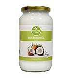 natures FINEST® Kokosöl Bio kaltgepresst vegan, Kokosfett Bio, Naturrein, 1. Kaltpressung, Rohkost Qualität - zum Kochen, Braten, Backen, 1 x Kokosöl 1000ml Schraubglas