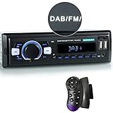 iFreGo DR-9 DAB Autoradio mit Bluetooth Freisprecheinrichtung, 1 DIN Bluetooth Autoradio, Lenkradfernbedienung/MP3/SD/USB/AUX IN/FM, Schnellladung, integriert mikrofon, Speicherfunktion ausschalten