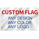Anley Doppelseitige benutzerdefinierte Flagge 3 x 5 ft für den Außenbereich - Drucken Sie Ihr eigenes Logo/Design/Wörter - angepasst Zwei Seitenfahnen Banner mit Messing Ösen 3 x 5 ft