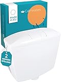 Calmwaters® Premium Spülkasten WC - Made in EU - wassersparend - 2-Mengen-Spülung - Aufputz Spülkasten - flexible Montage
