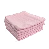 6er Pack Mullwindeln | Spucktücher 100% Baumwolle - Stoffwindeln & Mulltücher fürs Baby | ÖKO-TEX zertifiziert, 80x70 cm (6 Rosa)
