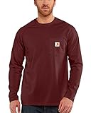 Carhartt Herren-T-Shirt, Baumwolle, langärmelig, Größe L - Rot - XXX-Large Hoch