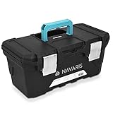 Navaris Werkzeugkasten 16' Box leer - 40,6 x 22,1 x 18,7cm - 15 Liter Volumen - mit zwei Stahlschließen - Werkzeugbox Koffer Kiste ohne Werkzeug