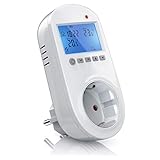 Bearware Steckdosen-Thermostat - Steckerthermostat - Digital Plug In Thermostat - individuell programmierbar - 2 Zoll LCD-Display - Blaue Hintergrundbeleuchtung - für Heiz- und Klimageräte
