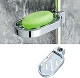 Parallelower Seifenhalter Duschstange Seifenschale Halter Verstellbare Seifenhalter Wandstange Seifenschale Verstellbare Seifenhalter für Duschstange, Dusche ​Badezimmer Zubehör Fit für 22mm Tub