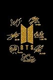 BTS Signatures: notebook Kpop journal . BTS fans . ARMY fandom . 6 x 9 collage ruled 120 pages 'Black & Gold'