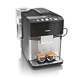 Siemens Kaffeevollautomat EQ.500 classic TP505D01, für viele Kaffeespezialitäten, Milchaufschäumer, Keramikmahlwerk, Heißwasserfunktion, automatische Dampfreinigung, 1500 W, Inox silver metallic
