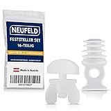 NEUFELD® Gardinenstopper Set [16 teilig] - Gardinenfeststeller in Standardgröße - Gardinen Feststeller für Schienen - Gardinenleiste Stopper
