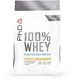 PhD 100% Whey Protein Pulver Banana - Grass Fed Whey - Premium Molkenprotein, Grass Fed - zum Muskelaufbau und Abnehmen Geeignet - Proteinreich, Low-Carb - 1 kg, Vanilla Crème