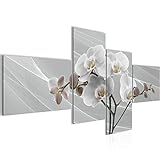 Runa Art Bild XXL 4 Teilig Blumen Orchidee 200 x 100 cm Kunstdruck auf Vlies Leinwand Wanddeko Wohnzimmer Schlafzimmer 203041c