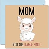 Geburtstagskarten für Mama – Lama-Zing – lustige Geburtstagskarte für Mutter vom Sohn und Tochter, Muttertagskarte für Mutter, 145 mm x 145 mm, Witz-Grußkarten für F