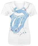 The Rolling Stones Paint Splatter Tongue Frauen T-Shirt weiß L 100% Baumwolle Band-Merch, Bands