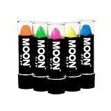 Moon Glow - Neon UV Lippenstift 4.5g Pastell Set mit 5 Farben  – ein spektakulär glühender Effekt bei UV- und Schwarzlicht!