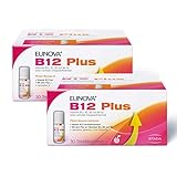 EUNOVA B12 Plus - 2x Nahrungsergänzungsmittel mit Vitamin B1, B2, B6 und B12 im Trinkfläschchen – tragen zu einem normalen Energiestoffwechsel bei - 2 x 30 x 8ml