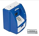 Idena 50020 - Digitale Spardose, Geldautomat mit Sound, PIN geschützter Bankkarte, Münzzähler und vielen Funktionen, in Blau, ca. 21,8 x 16 x 14,5 cm groß