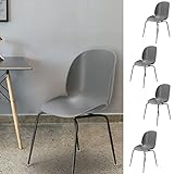 Esszimmerstuhl Basic 4er Set grau | H85cm Metallgestell Kunststoffschale | Stuhl Schalenstuhl Stuhlset (1 x 4er Set Stühle grau)