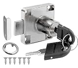 Litensh Nockenschloss mit Schlüssel gleich, Sicherheit Schrankschloss Schrankschloss Schubladenschloss Möbelschloß Briefkastenschloss Aufschraubschloss (Silber)