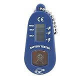 Hörgeräte Batterie Tester, LCD-Display Schlüsselring Batteriemessgerät Energieprüfer (blau)