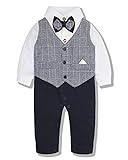 SOLOYEE Taufbekleidung Strampler Baby Junge Kleidung (3-18 Monate) Gentleman Formale Smoking Taufanzughochzeit Party FrüHling Sommer