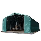TOOLPORT Lagerzelt 6x36 m Zelthalle / 2,6 m Seitenhöhe feuersichere PVC Plane 2300 N grün mit Statik (Betonuntergrund)