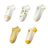 Yanshangqi 5 Paar atmungsaktive Socken niedlichen Obst gedruckt Knöchelsocken Mode Neuheit Socken for Frauen Mädchen Geschenke (Color : Multicolor1, Size : M)